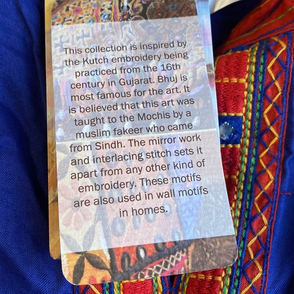 Mother Earth Ethnic Size Medium NWT Blue Top Handmade quality (see pictures) - Picture 4 of 10